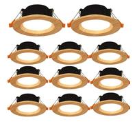 USMJQVZ Paquete de 11 Luces empotrables Redondas de Color Madera, iluminación empotrable LED, Kits de iluminación empotrables LED de 5 W, 7 W, Borde Deflector de Aluminio para hogar Comercial