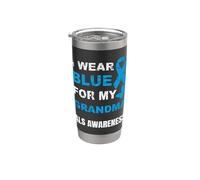 USO AZUL PARA LA CONCIENCIA DE MI ABUELA ALS Vaso térmico de acero inoxidable de doble pared