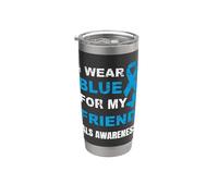 USO AZUL PARA MI AMIGO ALS CONCIENCIA Vaso térmico de acero inoxidable de doble pared