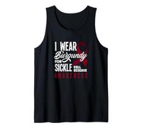 Uso Borgoña para concienciar sobre la Enfermedad de células falciformes Camiseta sin Mangas