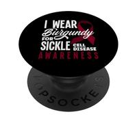 Uso Borgoña para concienciar sobre la Enfermedad de células falciformes PopSockets PopGrip Adhesivo