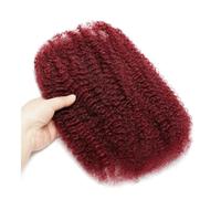 Uso diario Afro Kinkys pelo humano en grandes cantidades, 50 g/paquete, para mini trenzas, microlocs, locs de reparación y extensiones de rastas (borgoña, 14 pulgadas)