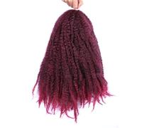 Uso diario de 18 pulgadas sintético Marley Twist trenzado pelo afro rizado de ganchillo para locs falsos extensiones de cabello largo y rizado (T1B/Borgoña)