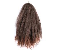 Uso diario de 18 pulgadas sintético Marley Twist trenzado pelo afro rizado de ganchillo para locs falsos extensiones de pelo largo y rizado (T1B/30)