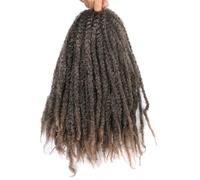 Uso diario de 18 pulgadas sintético Marley Twist trenzado pelo afro rizado de ganchillo para locs falsos extensiones de pelo largo y rizado (T1B/27)