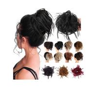 Uso diario en fiestas Extensiones de moños pelo sintético, coleteros elásticos rizados y desordenados, postizos(6AT88)