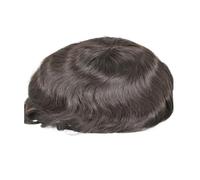 Uso diario en fiestas Sistema de peluca peluquín cabello humano for hombres con encaje francés y rayita PU pieza repuesto 7x9 pulgadas(2#)