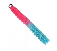 Uso diario extensiones de cabello de colores de 24 pulgadas, extensión de cola de caballo trenzada, pelucas trenzadas con bandas elásticas, postizos sintéticos (B41)