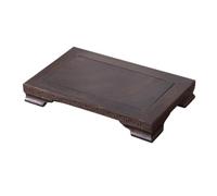 Uso en interiores Jarrón rectangular de ébano, tetera de paisaje de piedra extraña artesanía ornamento base arreglo floral (grande)