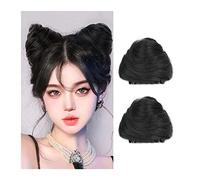 Uso en mujeres 2 piezas de pelo sintético con moño de donut, extensión de moño, mini clip de garra en extensiones de moño de pelo desordenado, accesorio for mujeres y niñas, pelo con orejas de gato Pa
