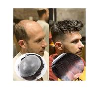 Uso Masculino Prótesis capilar de Cabello Humano 0,06 mm, Piel Fina PU, Sistema reemplazo Europeo for Hombres, Nudos en Forma V, Piezas for , Peluca Masculina Cabeza de Peluca(8x10)