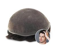 Uso Masculino Prótesis capilares de Cabello Humano Europeo Densidad del 120 % con Sistema Encaje Completo 8 x 10 Pulgadas, prótesis Masculinas Suizo Transpirable Cabeza de Peluca(Light Brown)