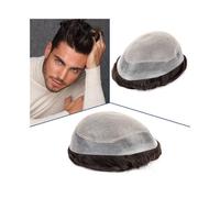 Uso Masculino Tupé for Hombre de 15 cm Cabello Humano Indio, 20 x 25 , Base Encaje Diamante con PU Alrededor la prótesis capilar Masculina Cabeza de Peluca