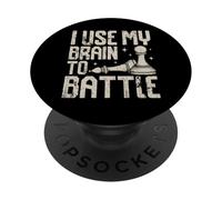 Uso mi Cerebro para Luchar contra un Amante Divertido del ajedrez PopSockets PopGrip Adhesivo