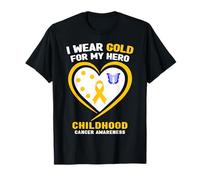 Uso Oro para la Conciencia del cáncer Infantil de mi héroe Camiseta