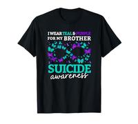 Uso púrpura y verde azulado para la prevención del suicidio de mi hermano Camiseta