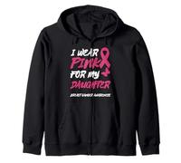 Uso Rosa para LA Conciencia del CÁNCER DE Mama DE MI Hija Sudadera con Capucha