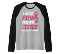 Uso Rosa para MI Hermana Conciencia del CÁNCER DE Mama-vintagifi Camiseta Manga Raglan