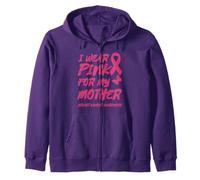 Uso Rosa para MI Madre Conciencia del CÁNCER DE Mama Sudadera con Capucha