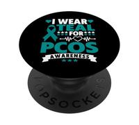 Uso Verde Azulado para el síndrome de Ovario poliquístico de Conciencia sobre el SOP PopSockets PopGrip Adhesivo