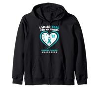 Uso Verde Azulado para la Conciencia del cáncer de Ovario de mi Amigo Sudadera con Capucha