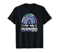 Uso Verde Azulado y Morado para la prevención del Suicidio de mi Esposo Camiseta