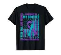 Uso verde azulado y morado para la prevención del suicidio de mi hermano Camiseta
