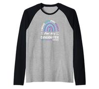 Uso Verde Azulado y Morado para la prevención del Suicidio de mi Hija Camiseta Manga Raglan