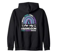Uso Verde Azulado y Morado para la prevención del Suicidio de mi Nieto Sudadera con Capucha