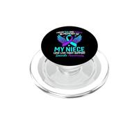 Uso Verde Azulado y Morado para la prevención del Suicidio de mi Sobrina PopSockets PopGrip para MagSafe