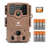 usogood Cámara Fototrampeo 4K, Cámara de Caza con Visión Nocturna Infrarroja, Trampa Fotográfica Impermeable IP66 con 8 Pilas y Tarjeta de Memoria 32GB para Monitoreo de Animales y Seguridad Exterior