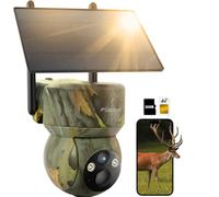 usogood Cámara trampa 4G con SIM, 2K HD visión nocturna, 360° fototrampa nocturna con panel solar, audio bidireccional, cámara 4G para animales y videovigilancia con tarjeta de 32 GB