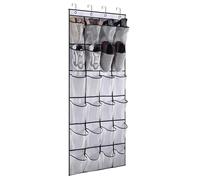 USOHJZ 1 Bolsa de Almacenamiento de Pared con 24 Bolsillos, Almacenamiento Multicapa, Bolsillo Visible, Tipo Colgante, Zapatero, detrás de la Puerta, Bolsa de Almacenamiento(White)