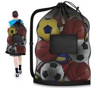 USOHJZ 2 Bolsas Deportivas de Malla Gran Capacidad, Mochilas portátiles for Guardar Ropa y balones Baloncesto, Voleibol béisbol. Bolsa con cordón Ajustable(with Pocket 100X72cm)