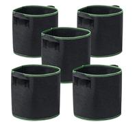 USOHJZ 5 Bolsas de Fieltro for jardín, con Asas, Ideales for Cultivar Plantas y Proporcionar nutrientes(25x22cm)