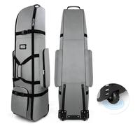 USOHJZ Bolsa de viaje Cremallera resistente al desgaste con rueda Estuche golf plegable lado suave(Gray)