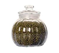 USOHJZ Frasco Sellado de Vidrio, Tarro Transparente for Dulces, Botella Redonda de Almacenamiento de Lata de té, Miel, limón for Almacenamiento de Cocina para Té y Dulces(1300ML)