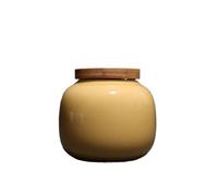 USOHJZ Tarro de Caramelo de Color sólido, Tarro de té de cerámica con Tapa, tarros Dulces de café sellados portátiles, decoración del hogar para Té y Dulces(Yellow)