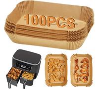 Usper Freidora de aire desechables para de aire Ninja Dual Air Freider, 100 forros de freidora 8.7 pulgadas pergamino para Ninja DZ201, accesorios para aire Ninja AF300UK AF400UK Foodi Dual Air Freyer