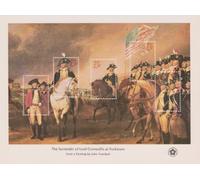 USPS 1976 bicentenario acordarse stamp hoja: la rendición de lord cornwallis a yorktown