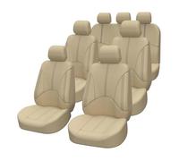 USQBUZHHK Coche Fundas Asientos Coche Protectores Asientos Delanteros Traseros para Fiesta 2006 Accesorios(7 plazas Completamente Beige)
