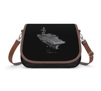 USS Enterprise CV 6 WWII - Bolso bandolera de cuero para mujer
