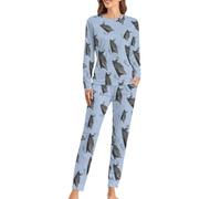 USS Enterprise CV 6 WWII - Conjunto de pijama para mujer, camiseta de manga larga y pantalones, ropa de dormir suave, 2 piezas, Estilo:, 3XL