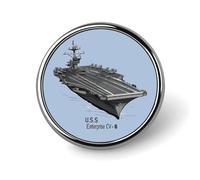USS Enterprise CV 6 WWII - Insignia redonda para portaaviones de la Segunda Guerra Mundial, bonitos broches de botón para mochila, chaquetas, sombreros, decoración