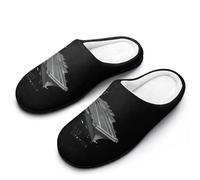 USS Enterprise CV 6 WWII - Pantuflas para hombre, informales, cálidas, con suela de goma, para interiores y exteriores, Estilo:, 9-10（42-43）