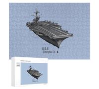 USS Enterprise CV 6 WWII - Rompecabezas de portaaviones para adultos, actividades familiares, juegos, decoración del hogar, 300 piezas