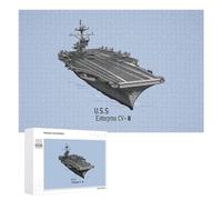 USS Enterprise CV 6 WWII - Rompecabezas de portaaviones para adultos, actividades familiares, juegos, decoración del hogar, 1000 piezas