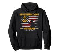 USS Enterprise CVN-65 - Portaaviones, Bandera de Veteranos, Vintage Sudadera con Capucha