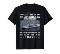 USS Saratoga CV-60 Portaaviones Marinero Veteranos Día Papa Camiseta
