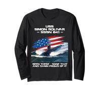 USS Simon Bolívar SSBN-641 Bandera Americana Veterano Submarino Manga Larga